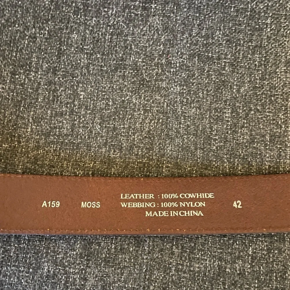 Carhartt Leather and Webbed Nylon Moss Green Belt 42